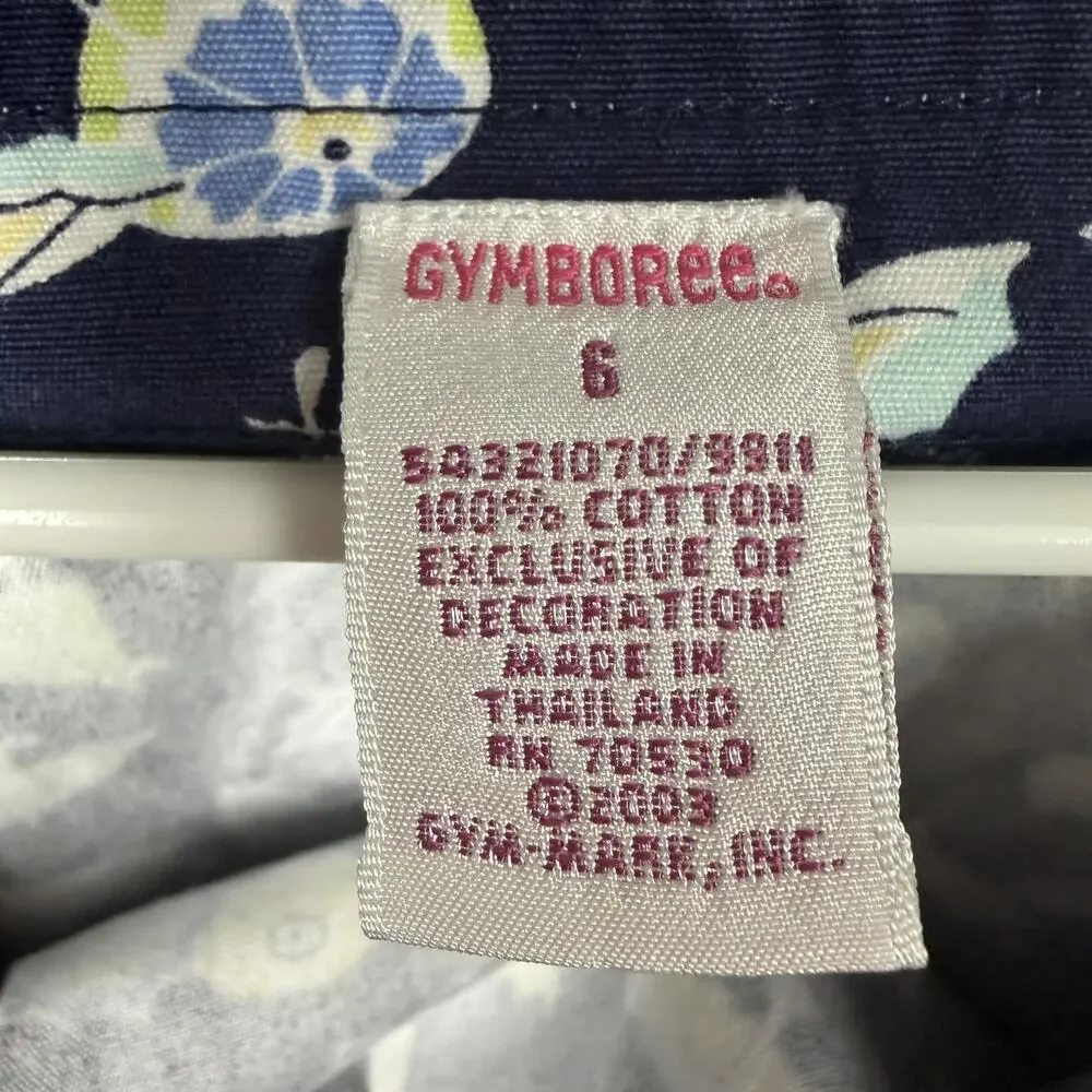 Vintage Y2K Gymboree Jumper Dress Girls 6 Blue Umbrella Rainy Day Preppy Kidcore